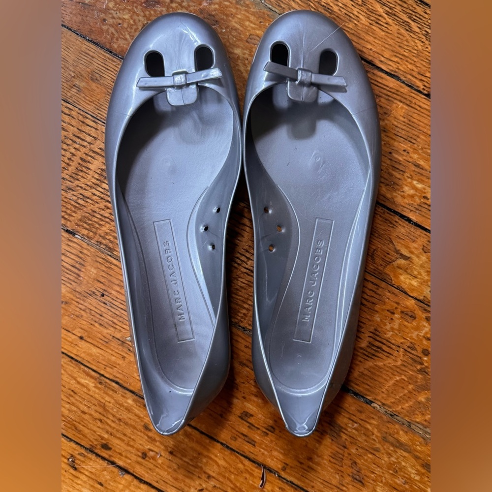 Marc Jacobs Silver Jelly Ballet Flats